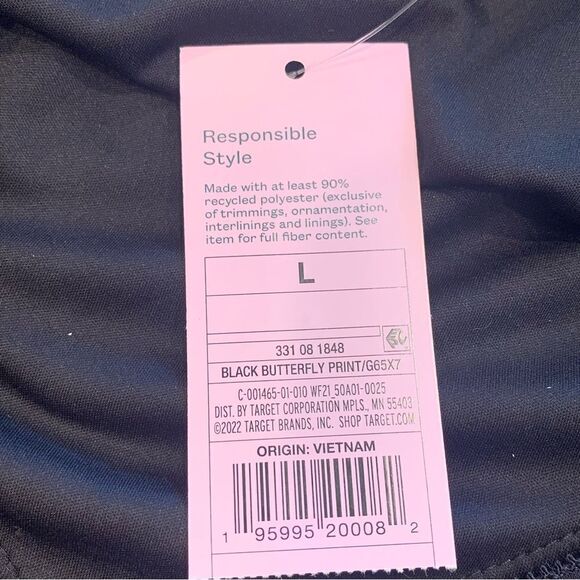 Wild Fable Black Butterfly Slip Dress Size Large - Picture 10 of 11